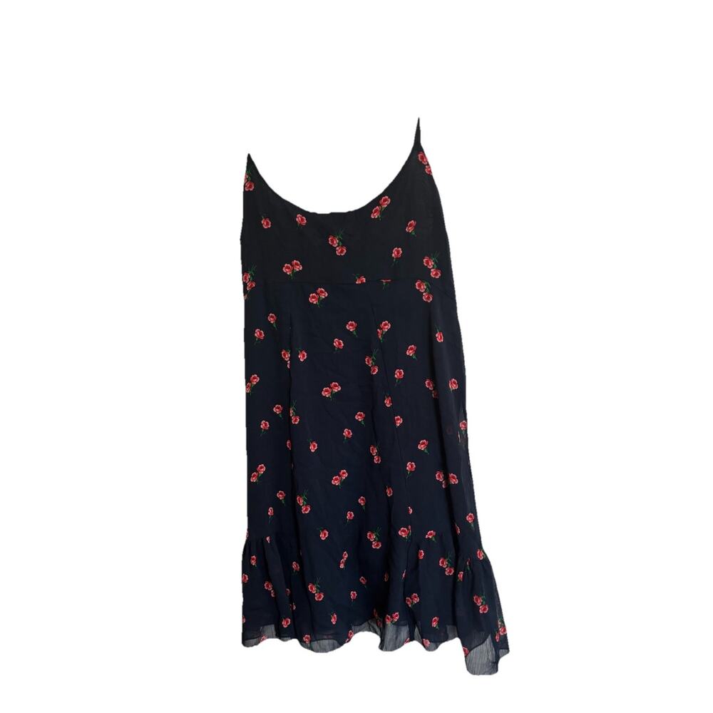 VTG Abercrombie Fitch Women Med Babydoll Top Blue Pink Flowers Cottagecore Y2K